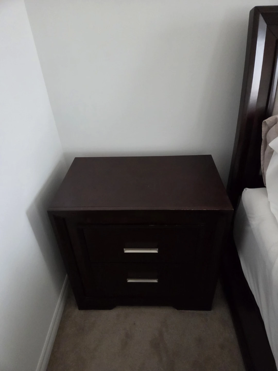 King size bed,  Dark Brown Dresser with Mirror - photo 2