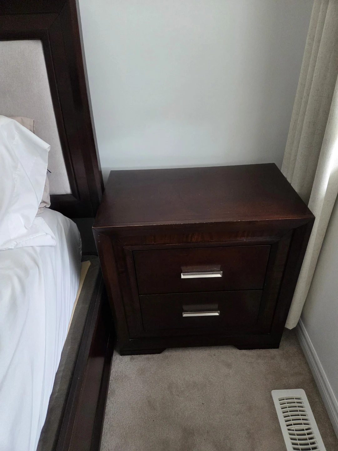 King size bed,  Dark Brown Dresser with Mirror - photo 3