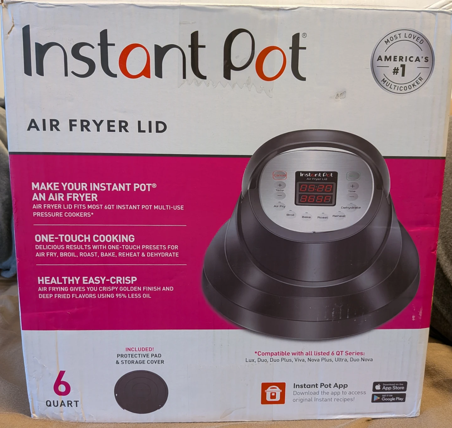 Instant Pot Air Fryer Lid with basket (6 Quart)