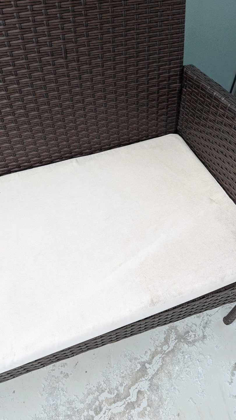 Brown Wicker balcony set with White Cushion - photo 2