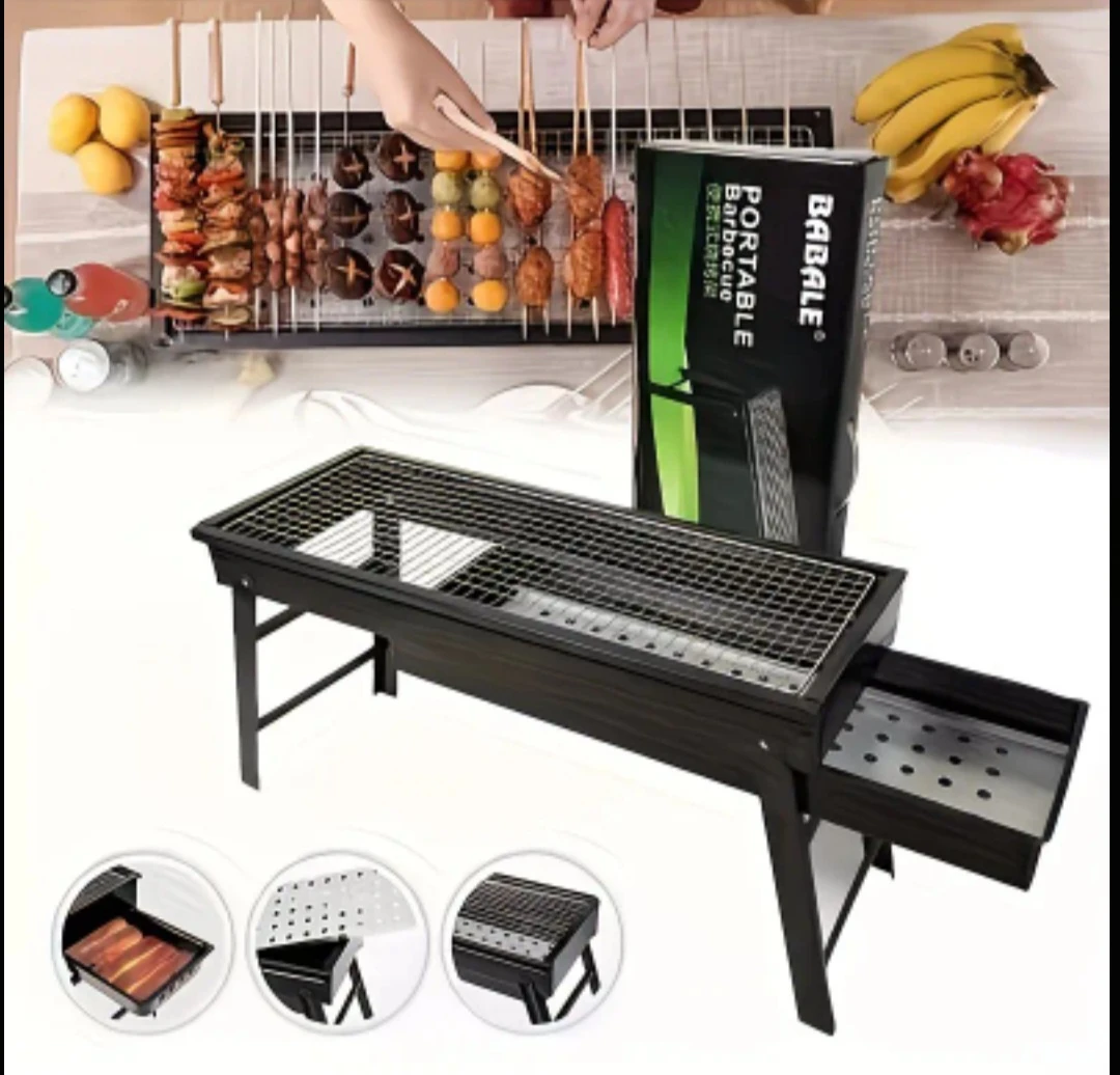 Portable BBQ. Camping.