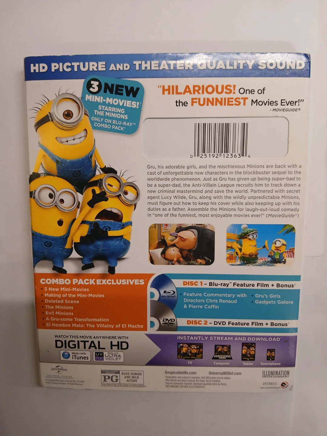 Despicable Me 2 Blu-ray + DVD + Digital HD Combo Pack - photo 2