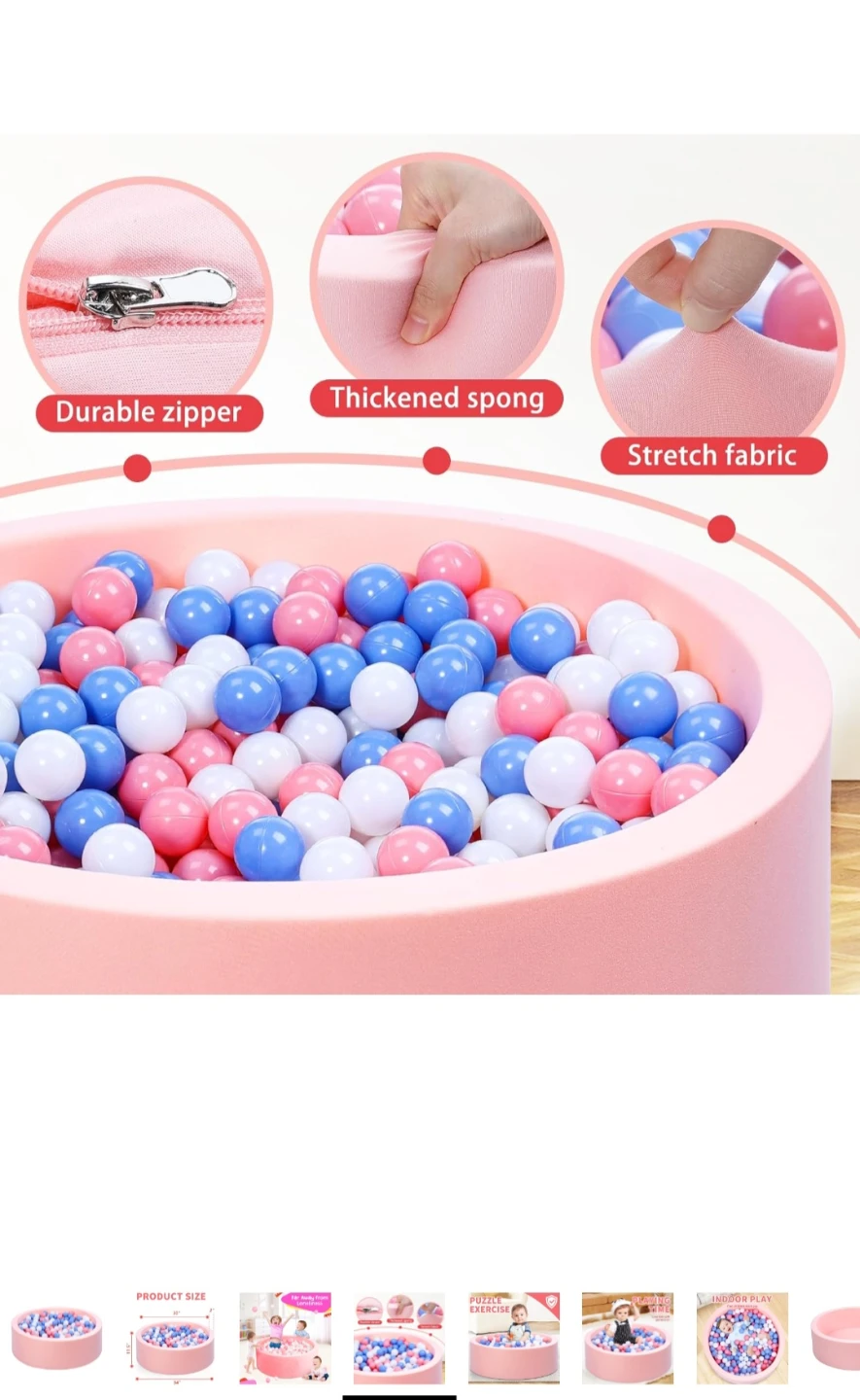 Pink Ball Pit with Balls for Toddlers - photo 3