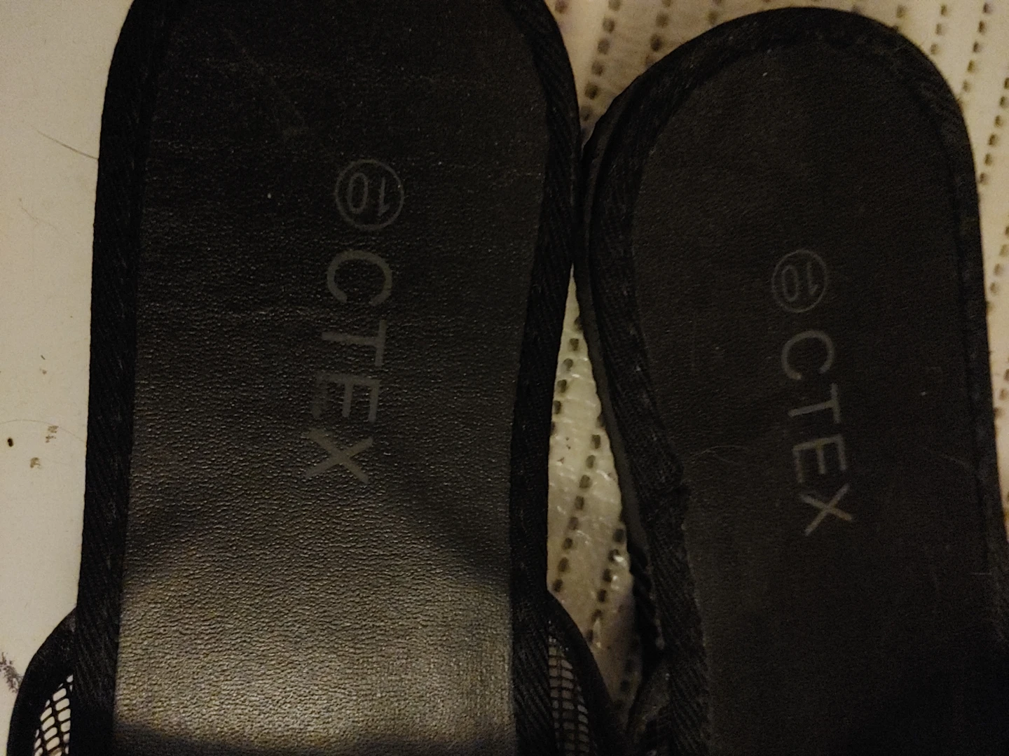 CTEX Black Mesh Slides with Floral Embellishments Size 10 - photo 3