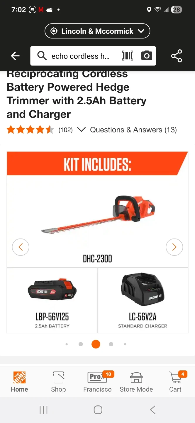 ECHO  56v hedge trimmer.