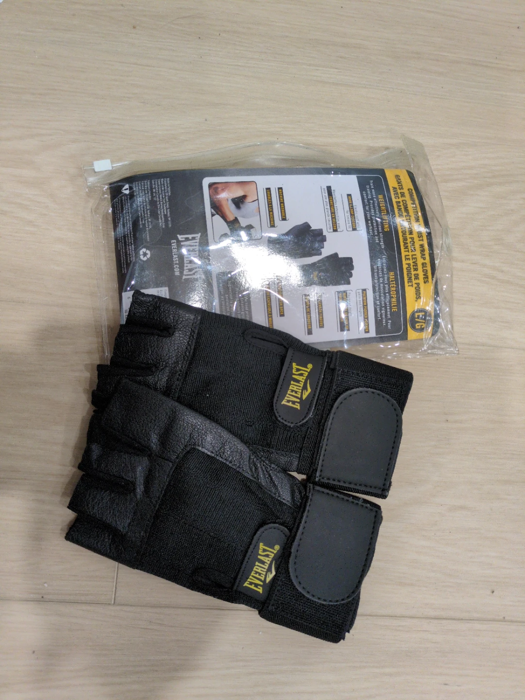 Everlast Competition Wrist Wrap Weightlifting Gloves size L