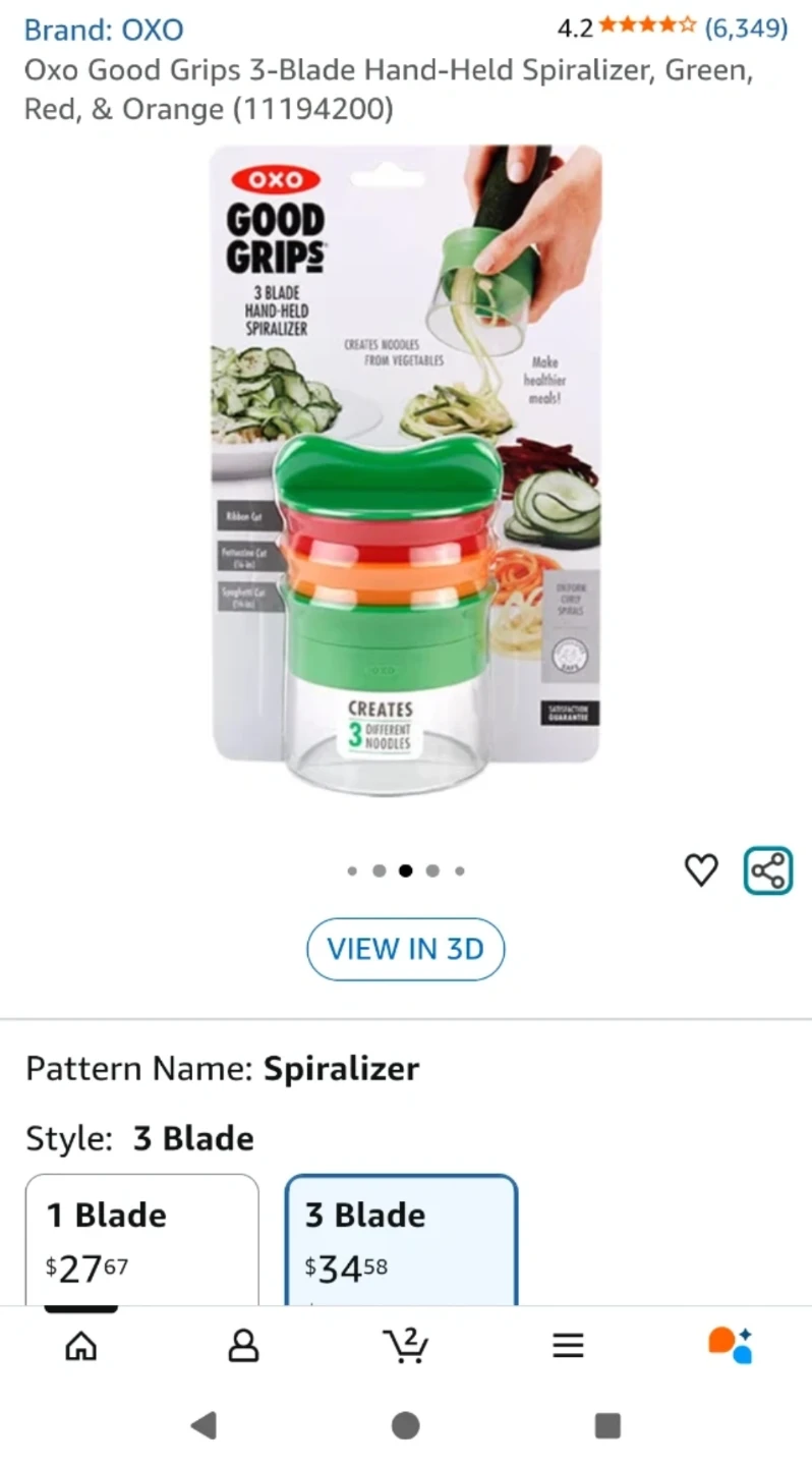 OXO Good Grips 3-Blade Hand-Held Spiralizer - photo 2