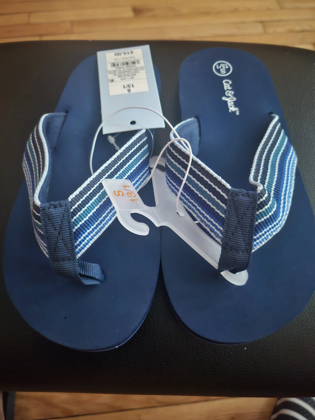 Cat & Jack Navy Blue Flip Flops Size S 13/1