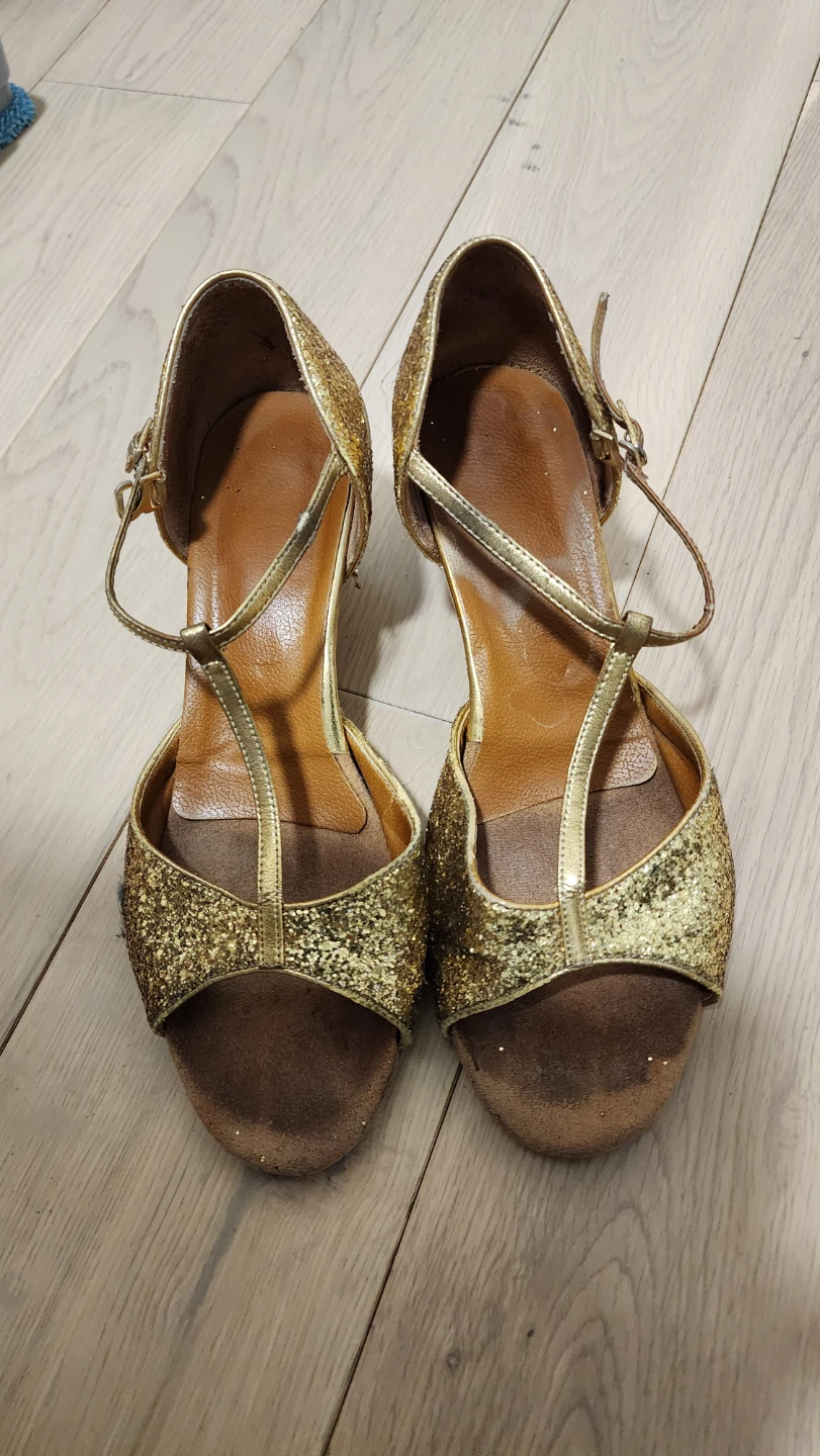 Gold Glitter Dance Heels