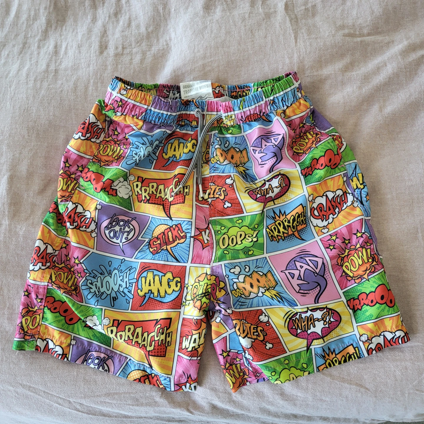 Boardies Comic Print Swim Shorts: size 11/12