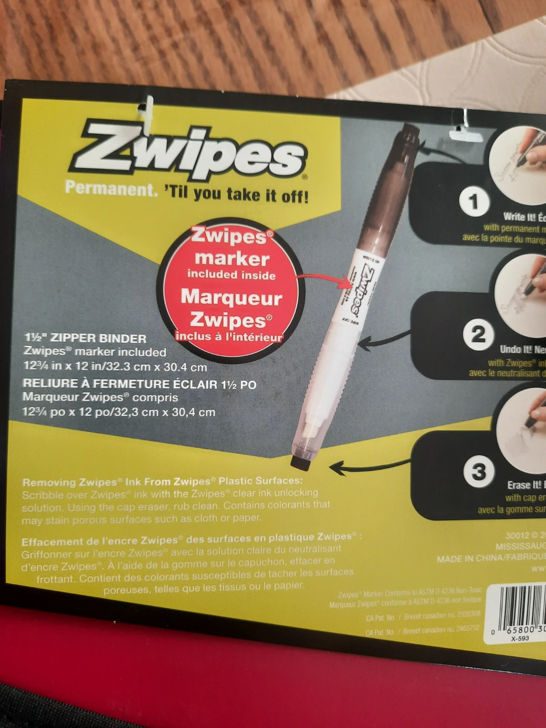 Hilroy Zwipes 1 1/2" Zipper Binder with Marker🥕 - photo 2