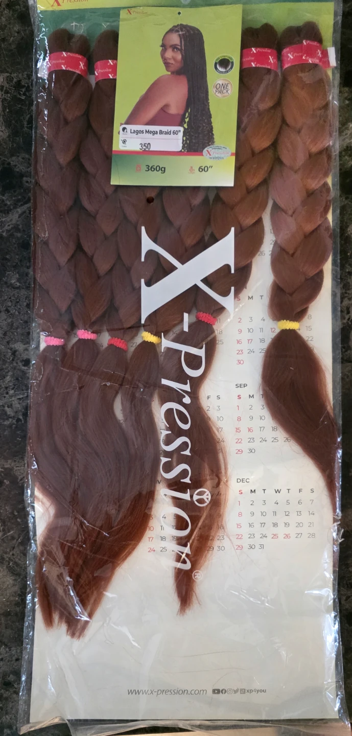 X-pression Lagos Mega Braid 60" Black Braiding Hair - photo 5
