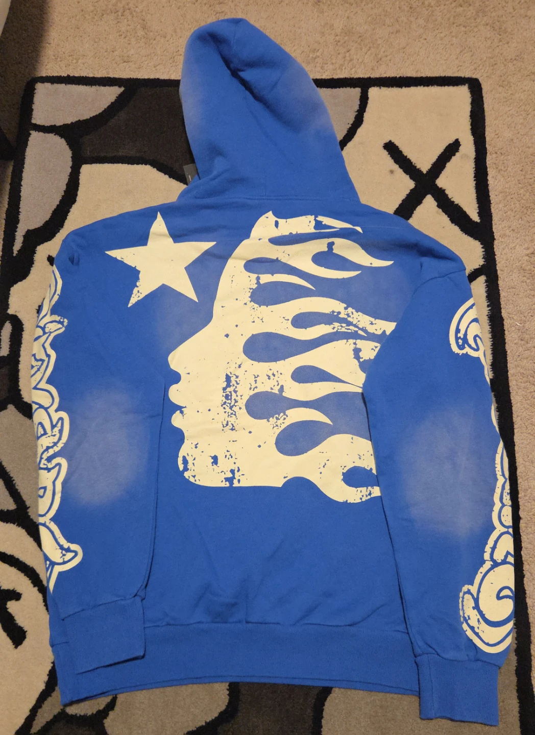 REVENGE "Om" Graphic Hoodie - Blue - photo 2