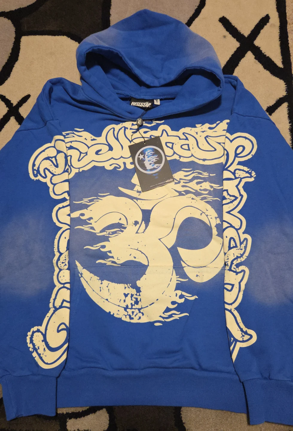 REVENGE "Om" Graphic Hoodie - Blue - photo 3
