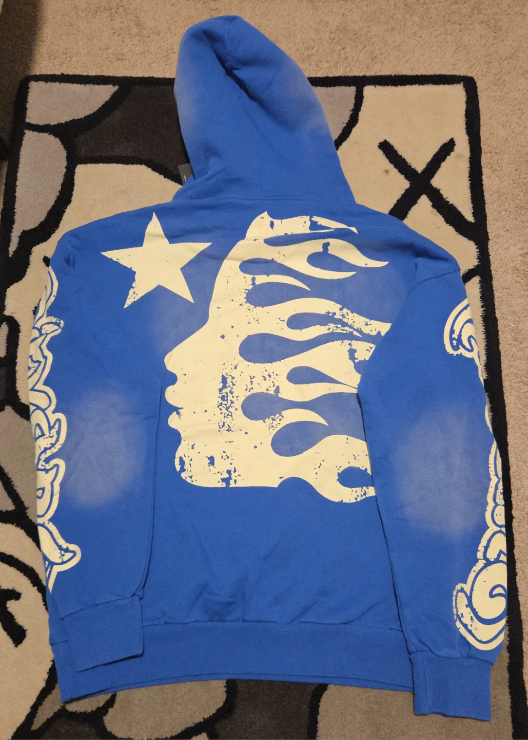 REVENGE "Om" Graphic Hoodie - Blue - photo 4