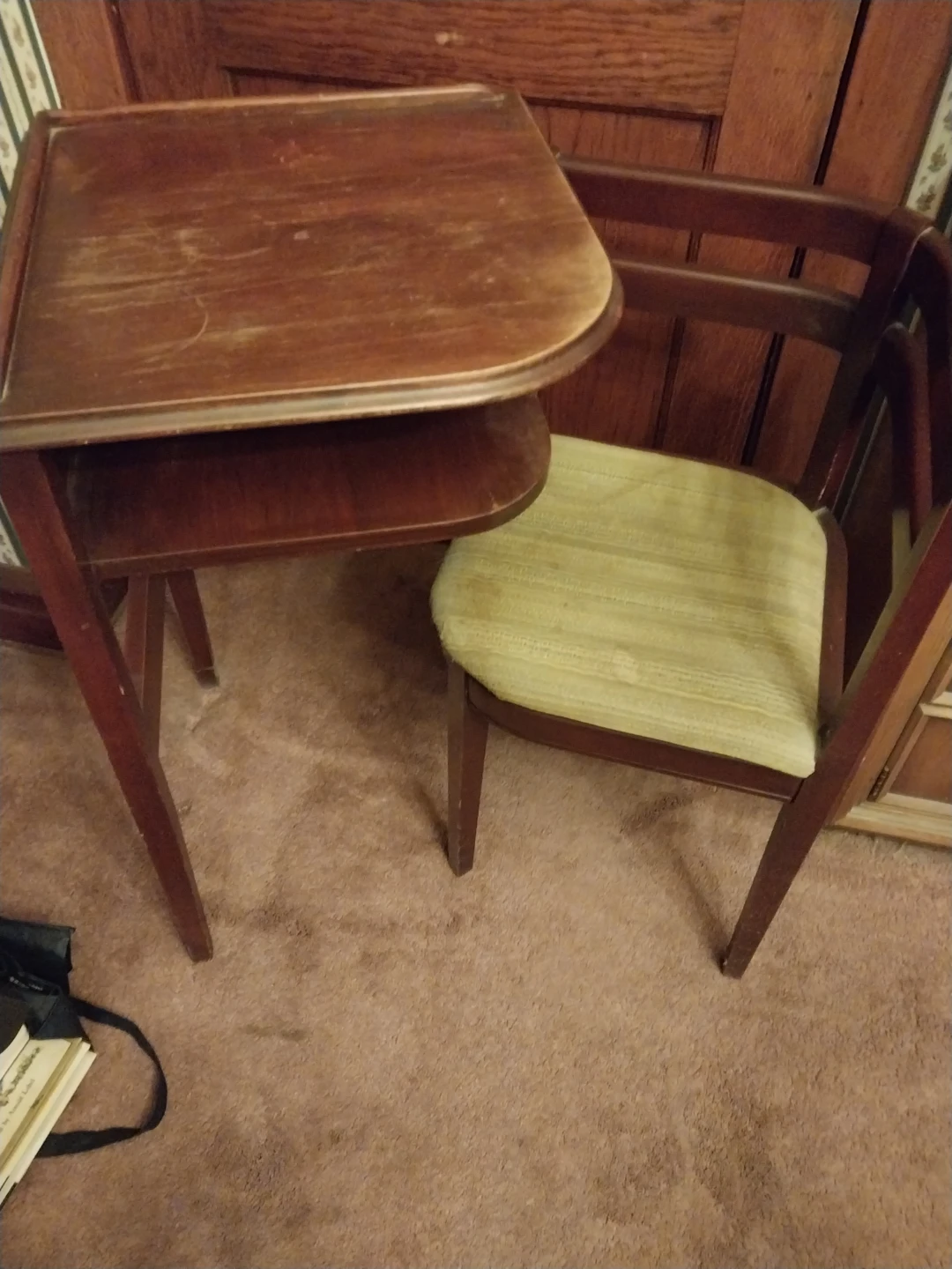 🧡Vintage Wooden Nesting Side Table with Chair🧡 - photo 4