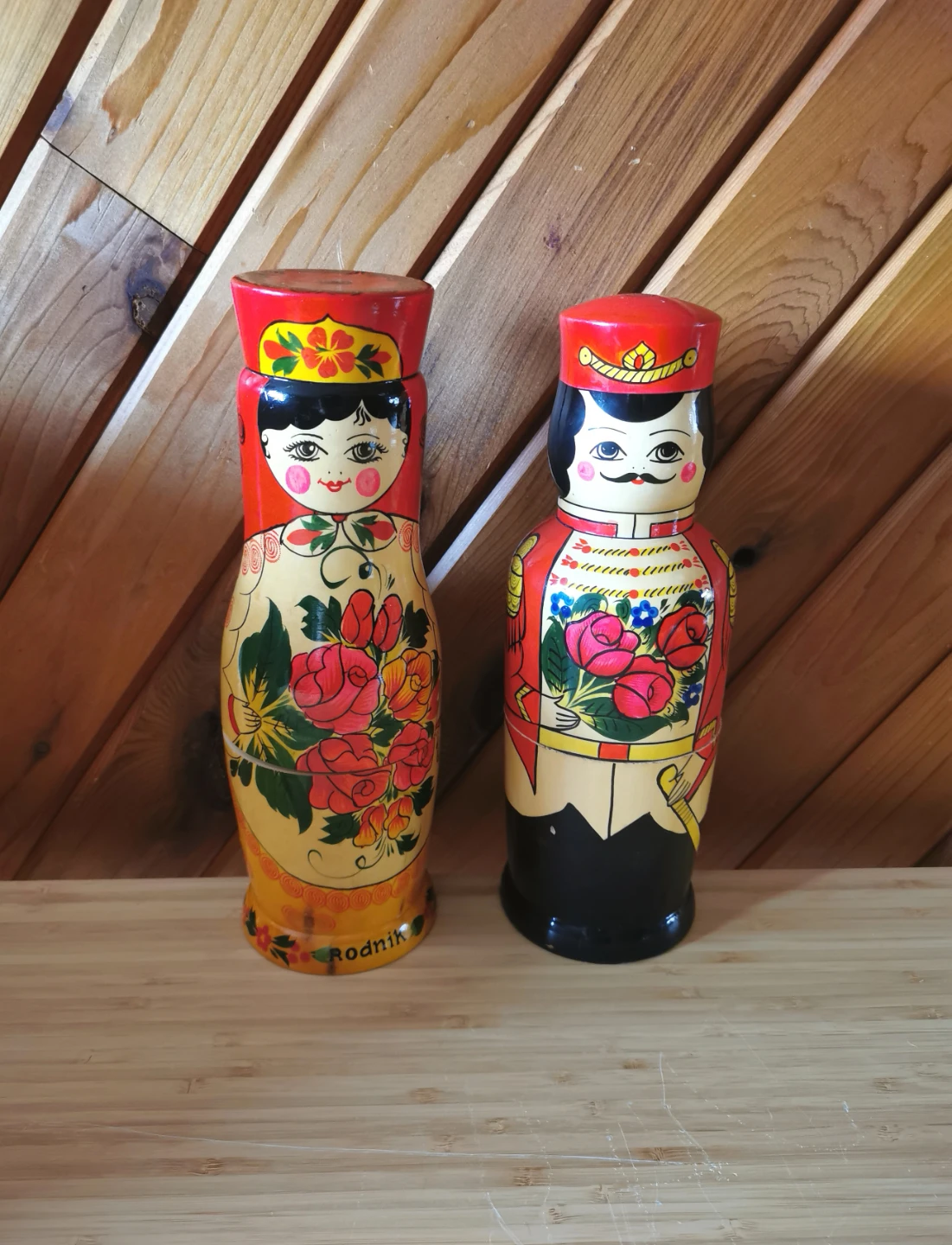 Vintage Russian Matryoshka Bottle Holders