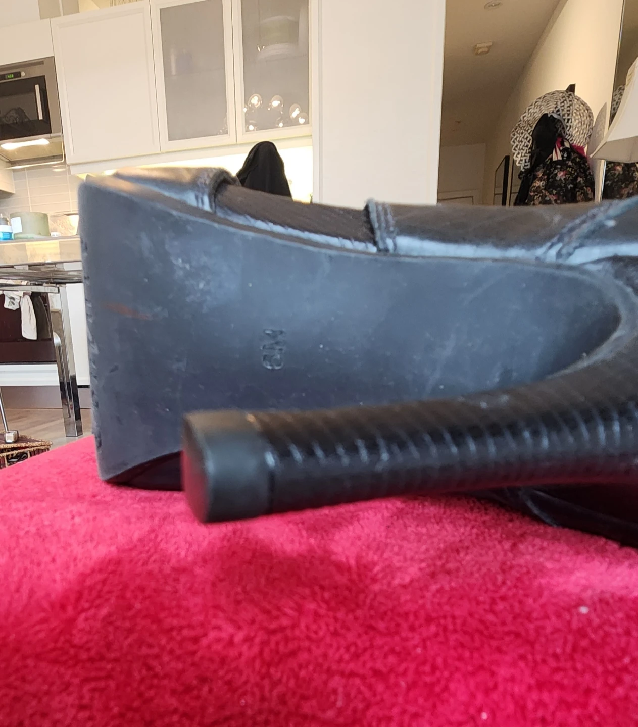 Juicy Couture Black Leather Peep-Toe Zipper Boots - photo 5