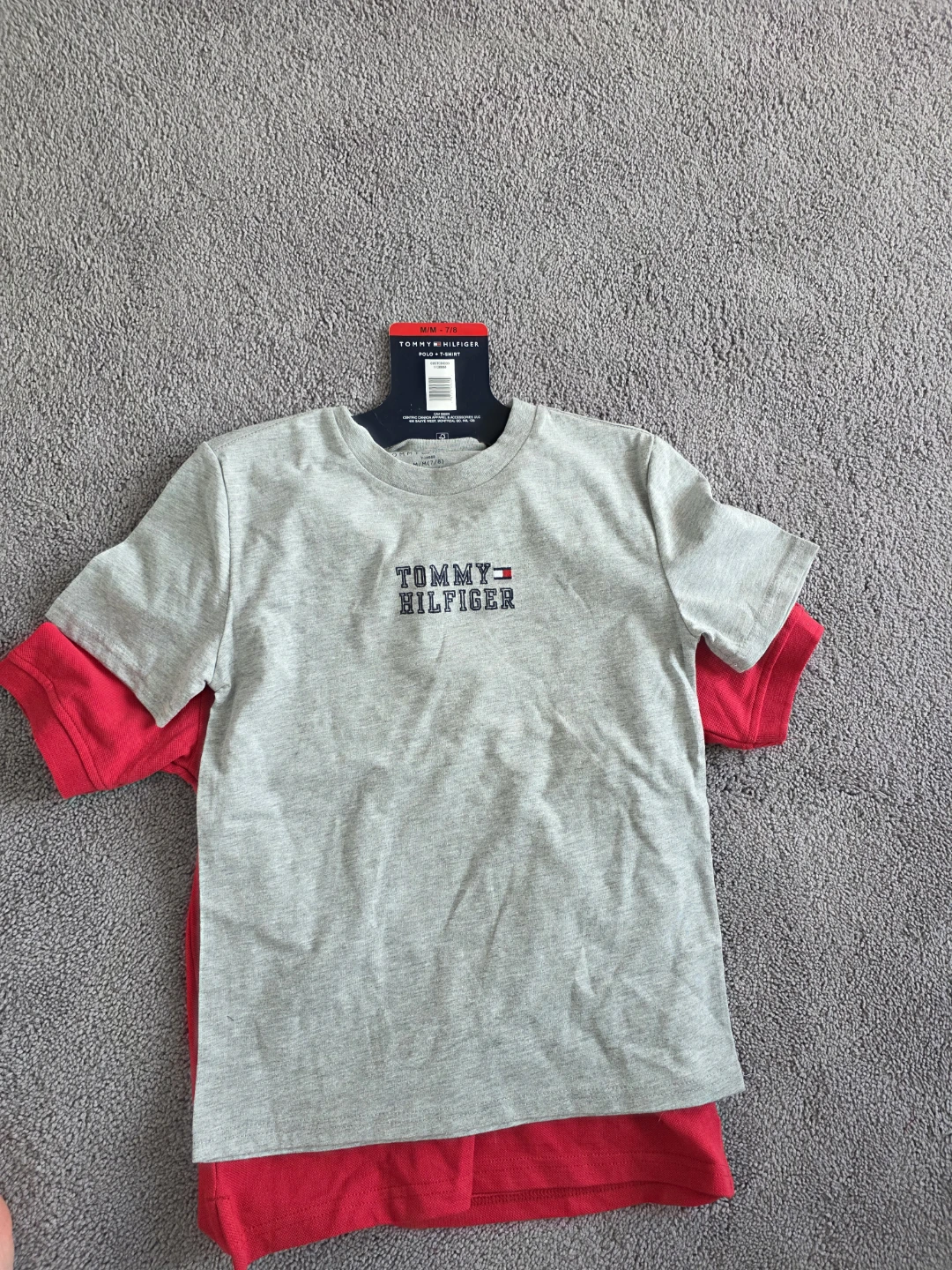 Tommy Hilfiger Boys 2-Piece Set Red/Grey Size 7/8