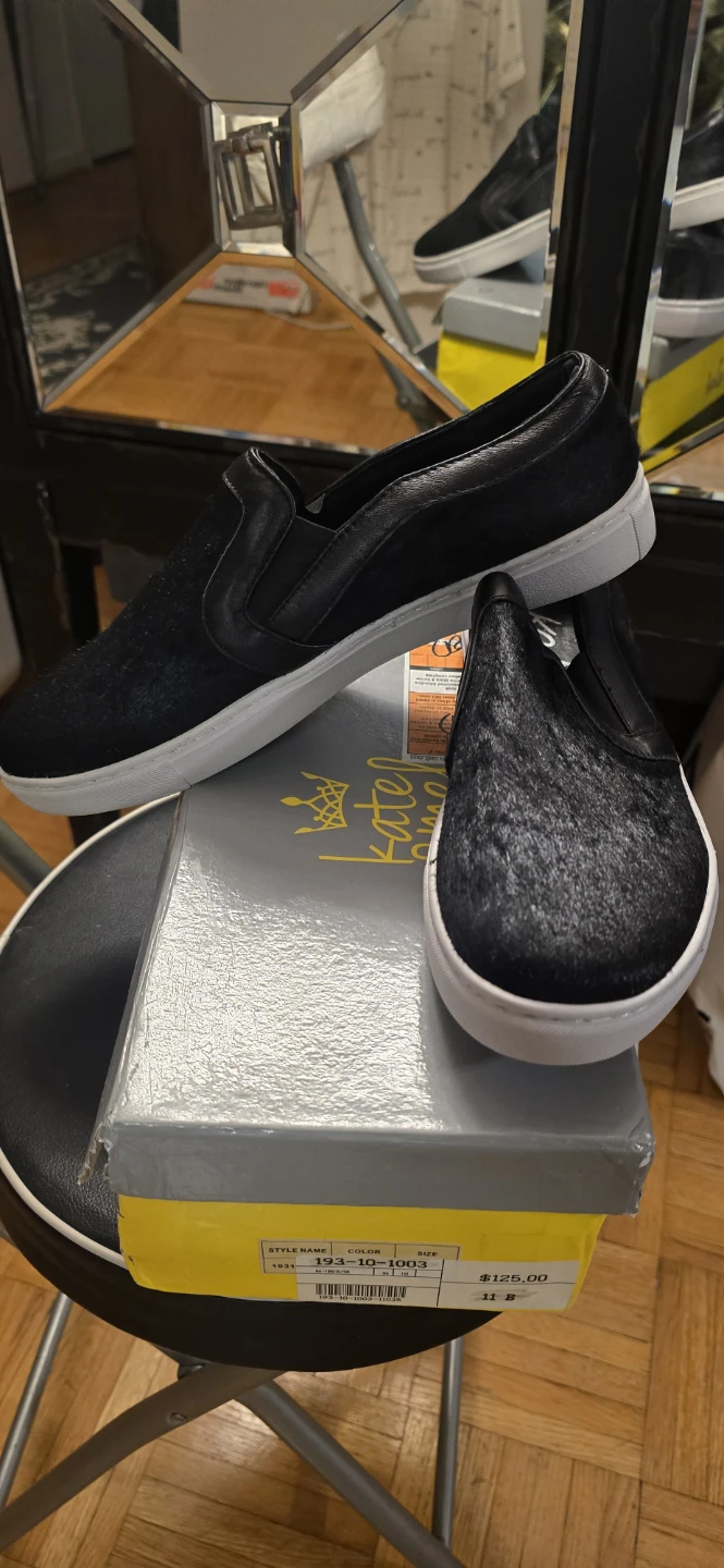 Kate & Me Black Mohair Slip-On Sneakers - photo 3