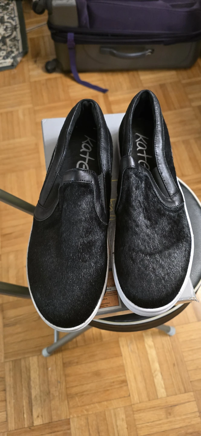 Kate & Me Black Mohair Slip-On Sneakers - photo 4