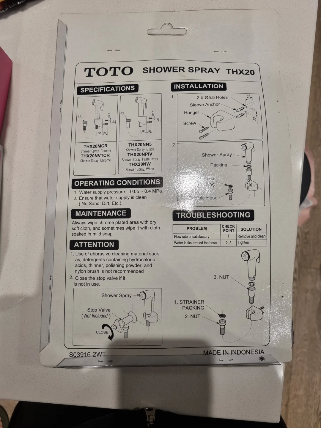 TOTO THX20 Shower Spray - photo 2