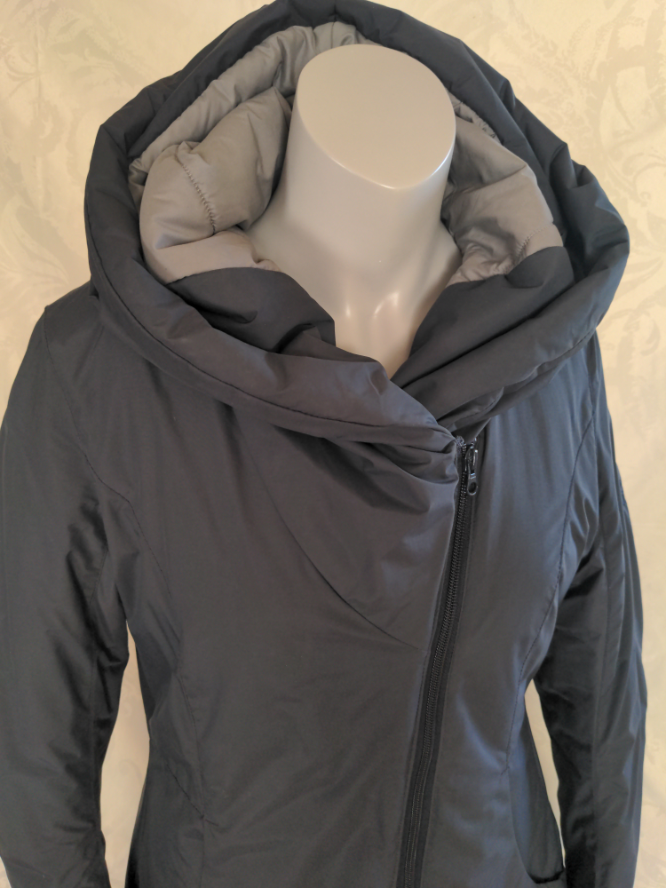 Dark Grey Asymmetrical Zip Winter Coat, Fig xs-s - photo 3