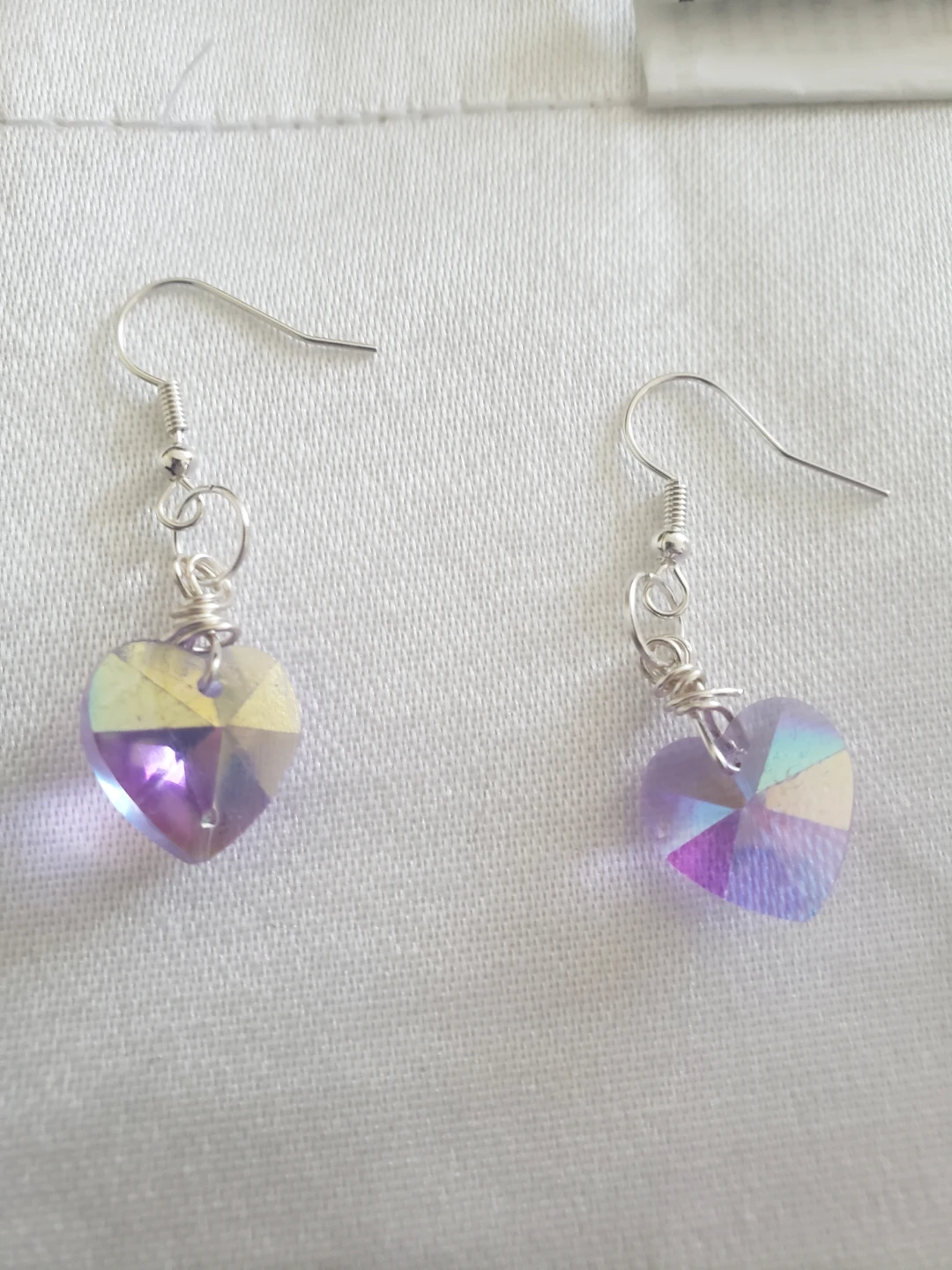Crystal Heart Dangle Earrings