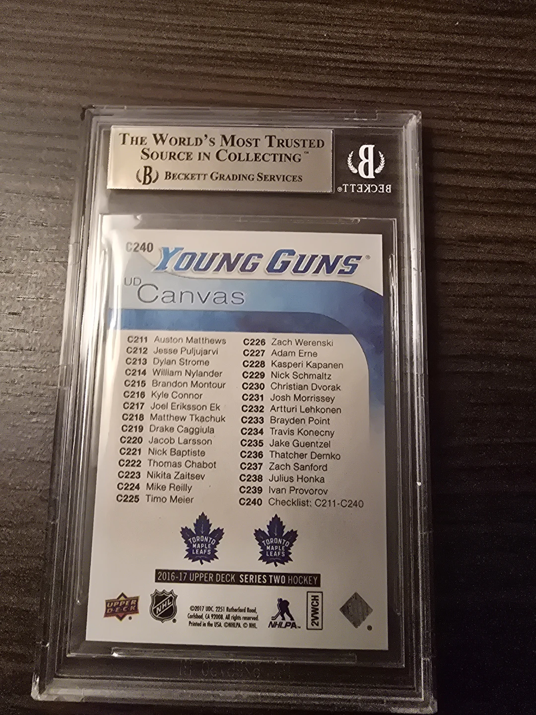 2016-17 Upper Deck Young Guns Canvas Auston Matthews RC Card - photo 2