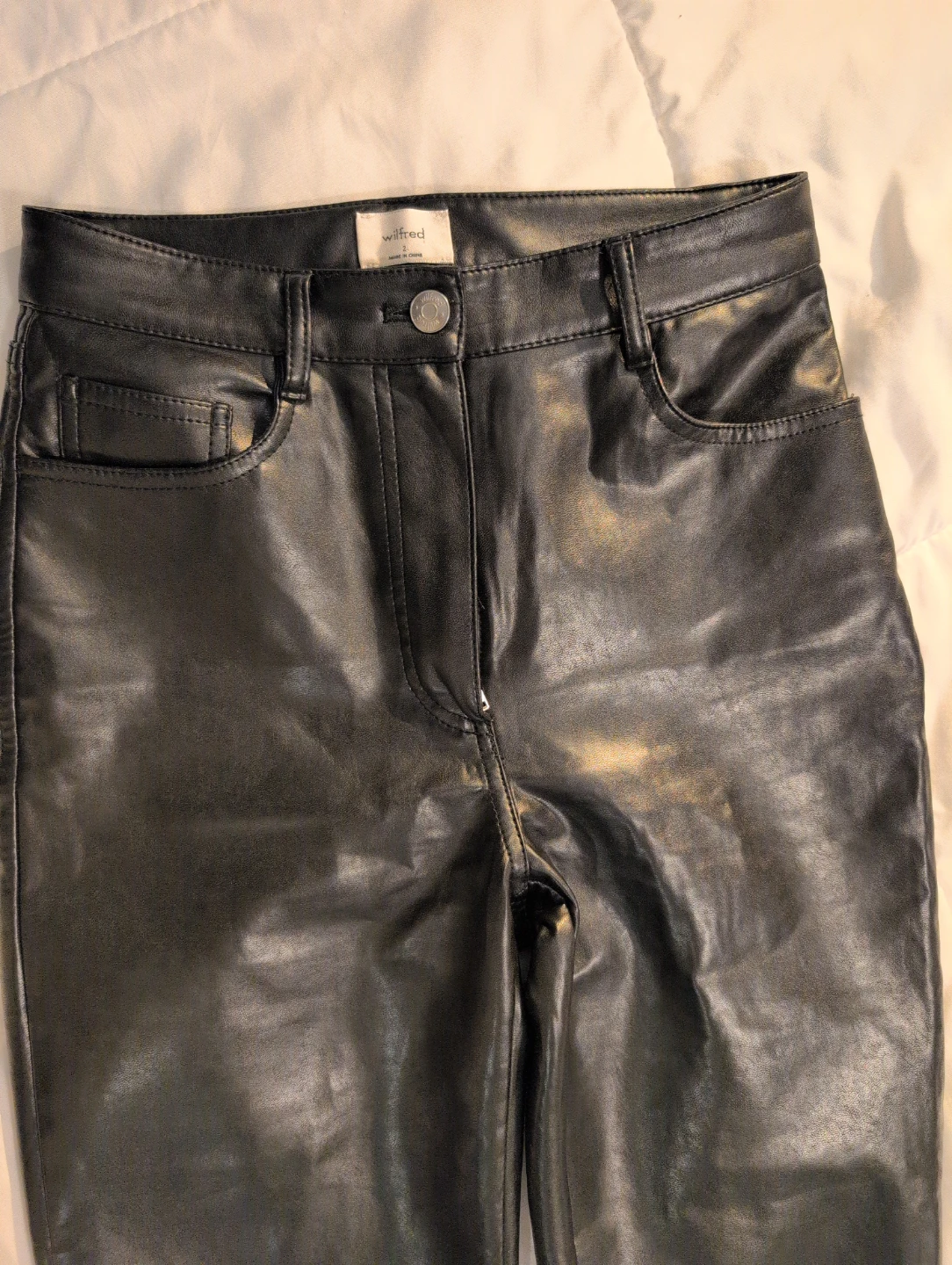 Wilfred Black Faux Leather Pants Size 2 - photo 2