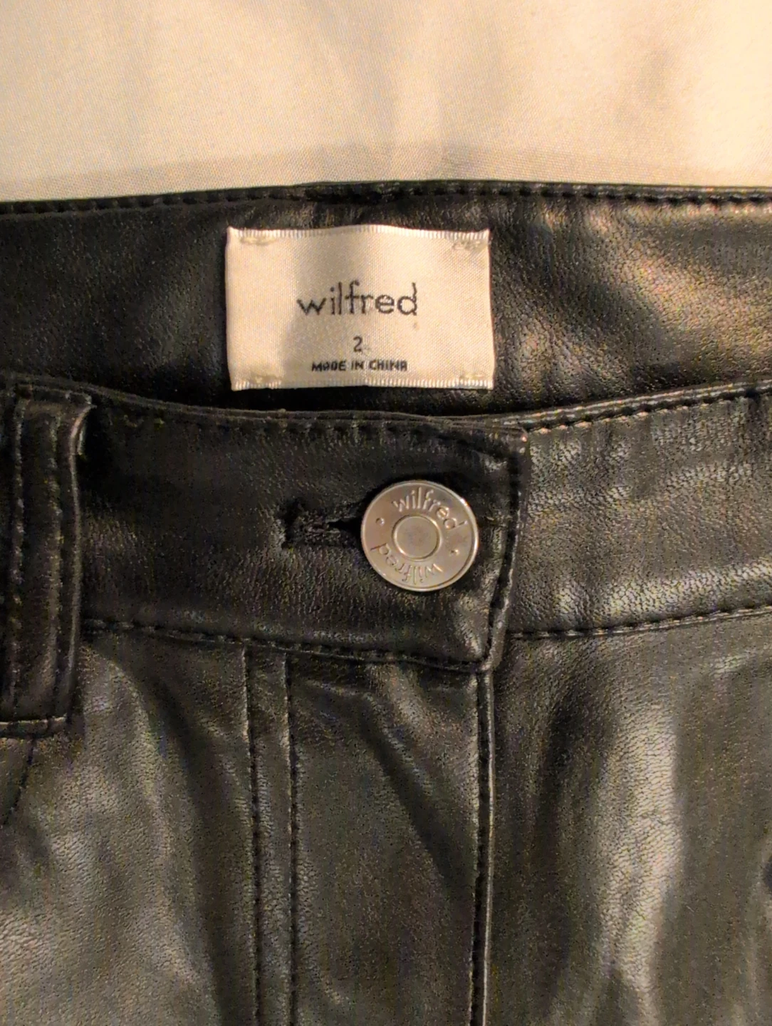 Wilfred Black Faux Leather Pants Size 2 - photo 3