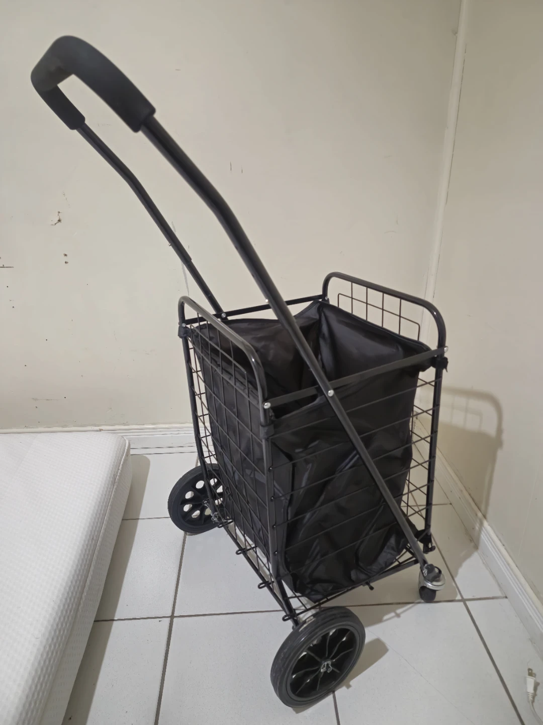 Black Rolling Shopping Cart - photo 2