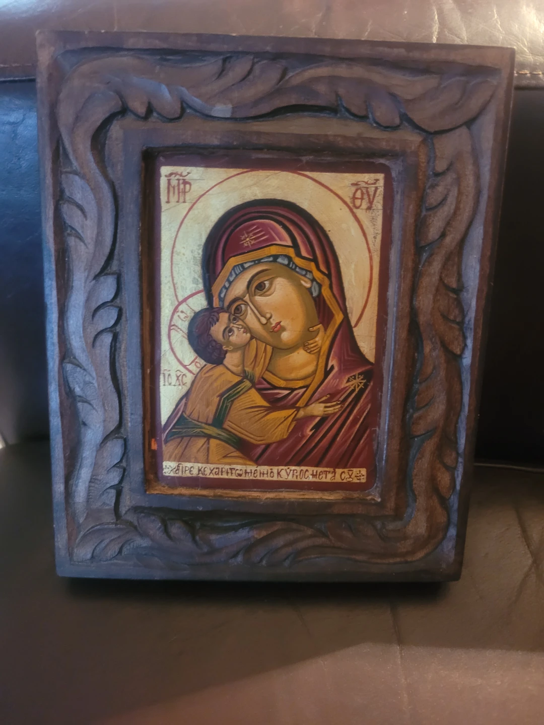 Framed Religious Icon - Mother and Child