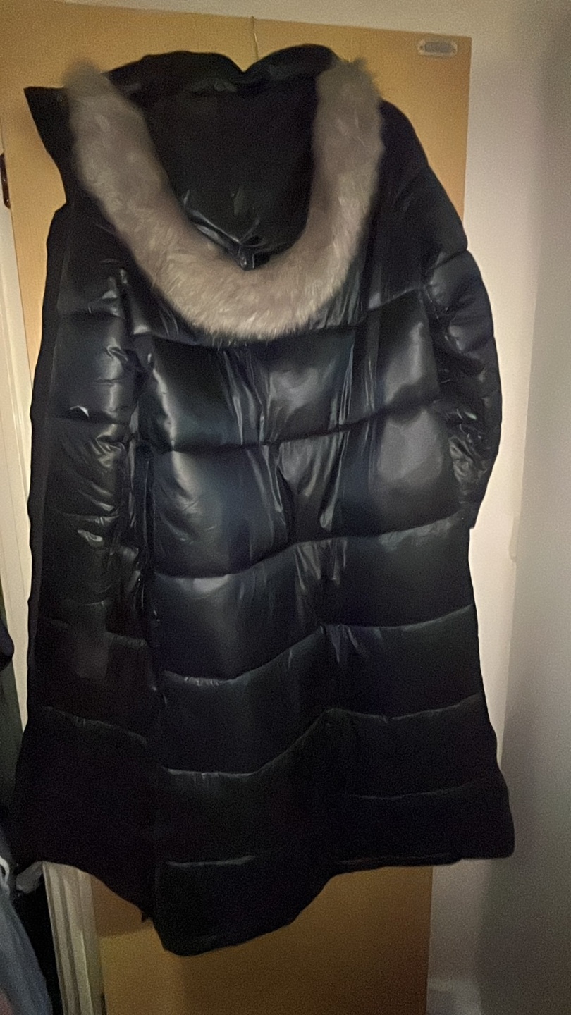 Black Puffer Coat with Hood
