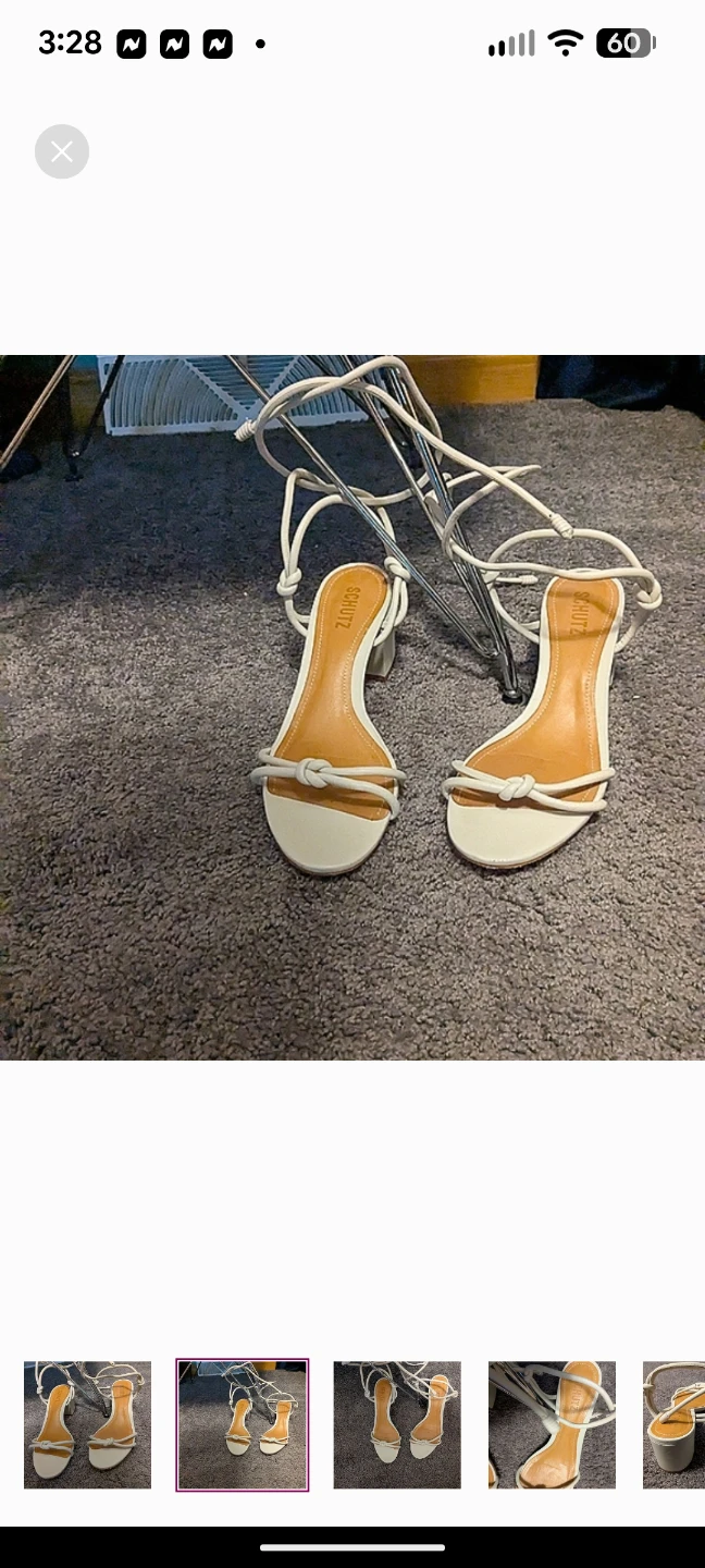 Elevate Your Look: Schutz White Lace-Up Heeled Sandals - photo 2