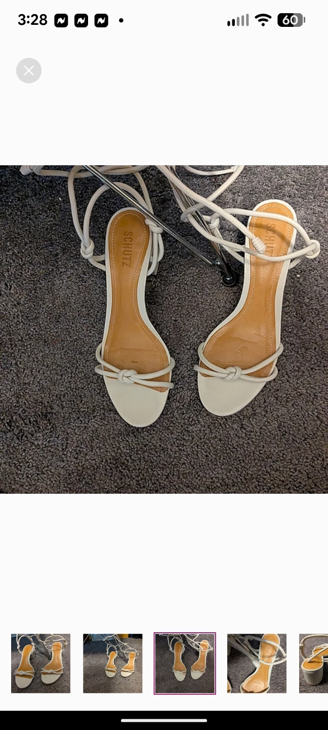 Elevate Your Look: Schutz White Lace-Up Heeled Sandals - photo 3