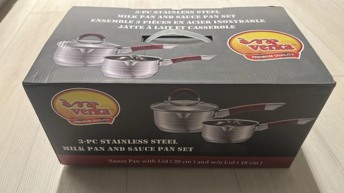 Verka 3-Piece Stainless Steel Milk Pan and Sauce Pan Set
