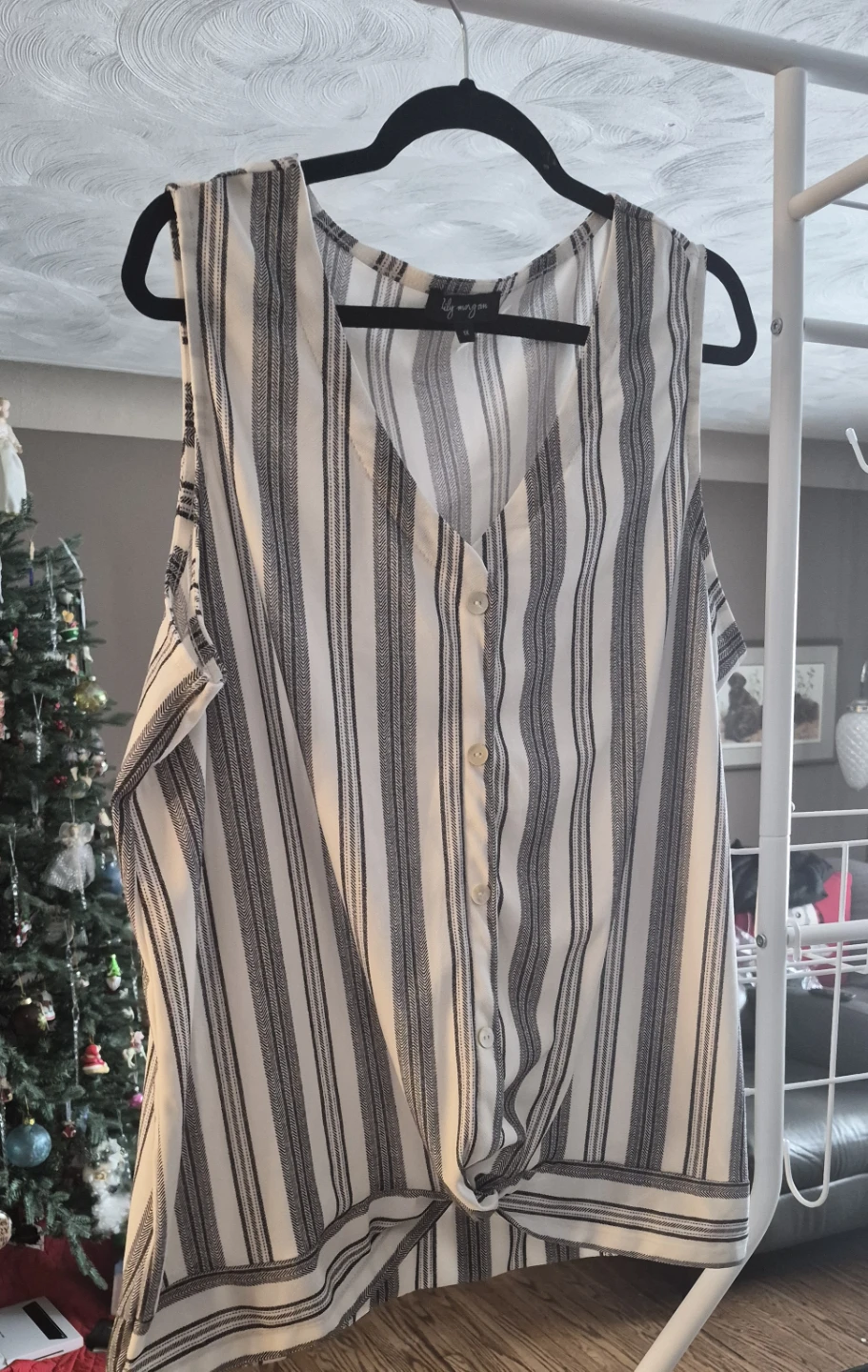 🥕 Lily Morgan Striped Sleeveless Top 1X