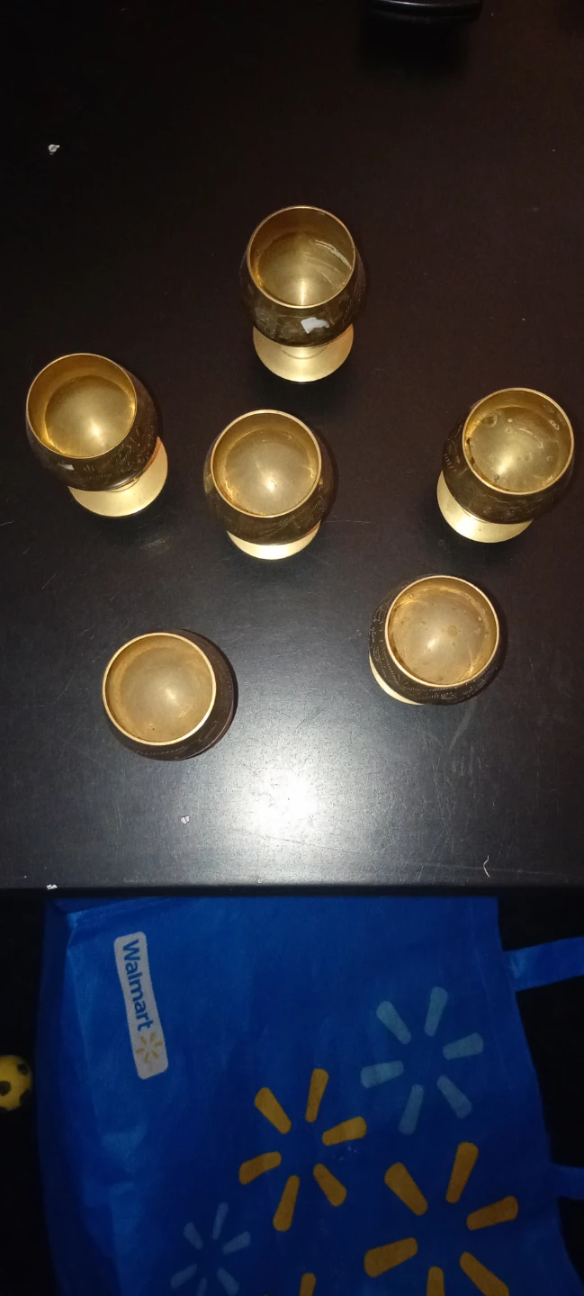Set of 6 Brass Shot Glasses - photo 2