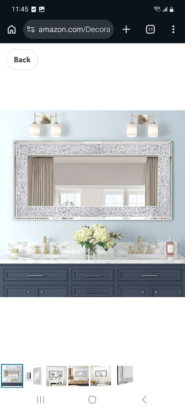 Crushed Diamond Accent Mirror 47" x 24" - photo 2