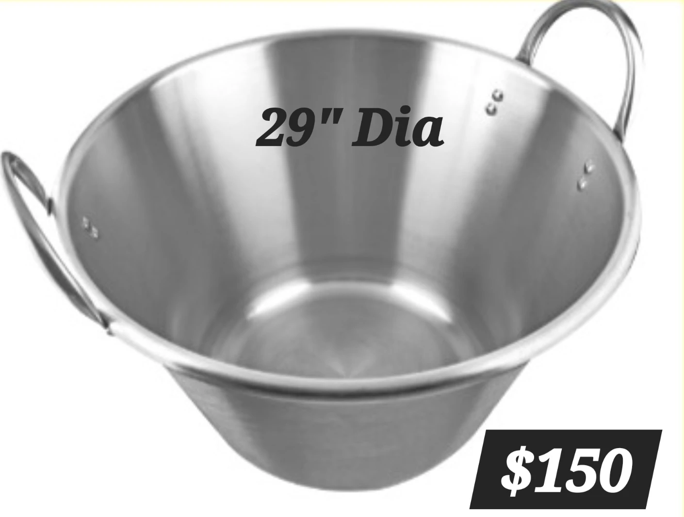 29" Diameter New stainless steel heavy duty cazo