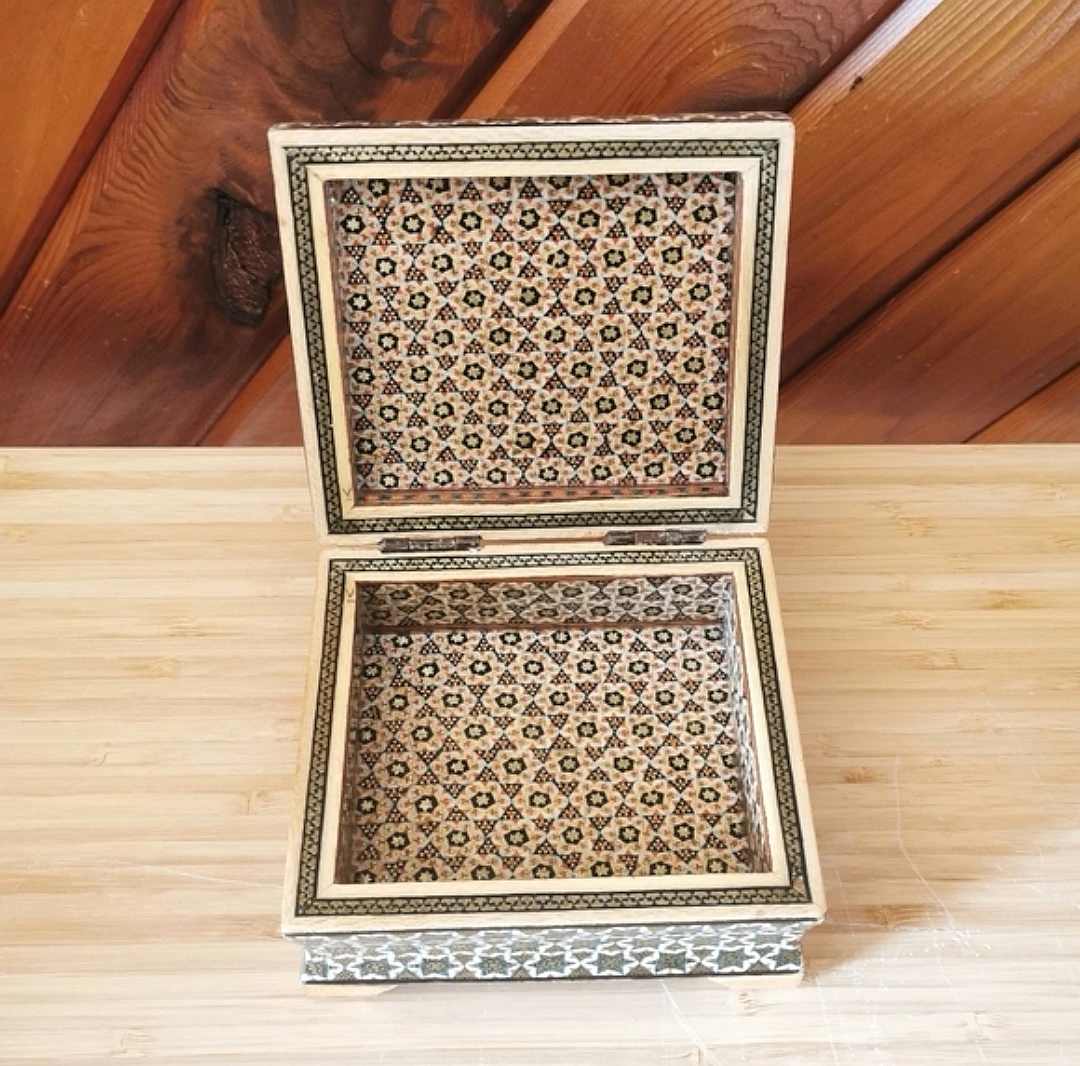 Vintage Persian Khatam Inlaid Wooden Box - photo 4