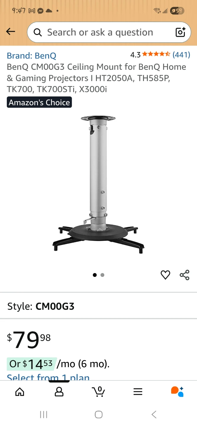 BenQ CM00G3 Projector Ceiling Mount 🌱