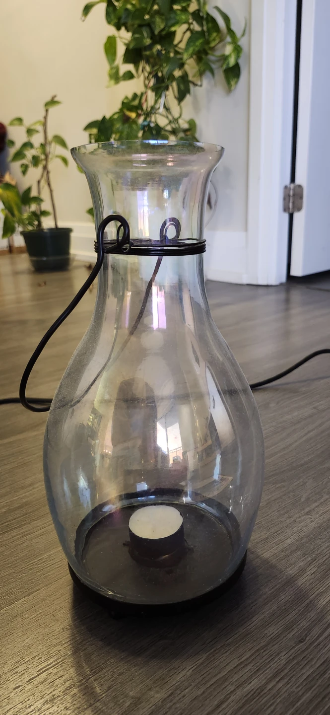 Glass Hurricane Lantern with candle Holder
