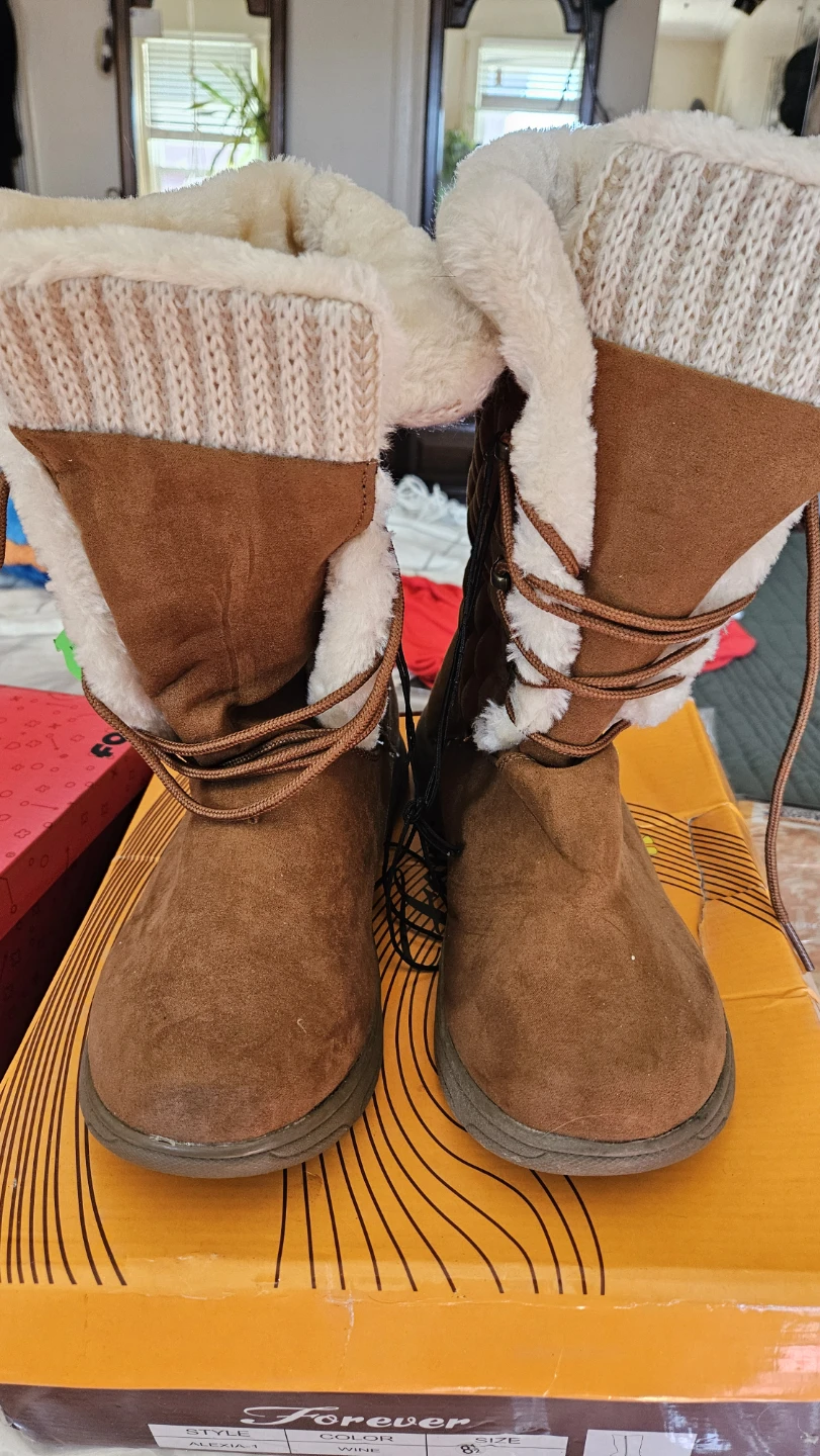Brown Faux Fur Lined Boots - Size 11