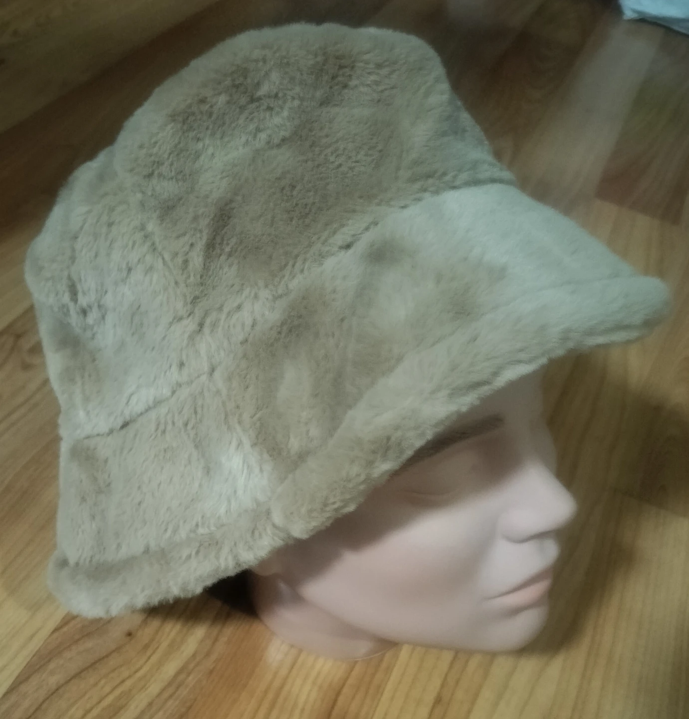 Faux Fur Bucket Hat - Tan