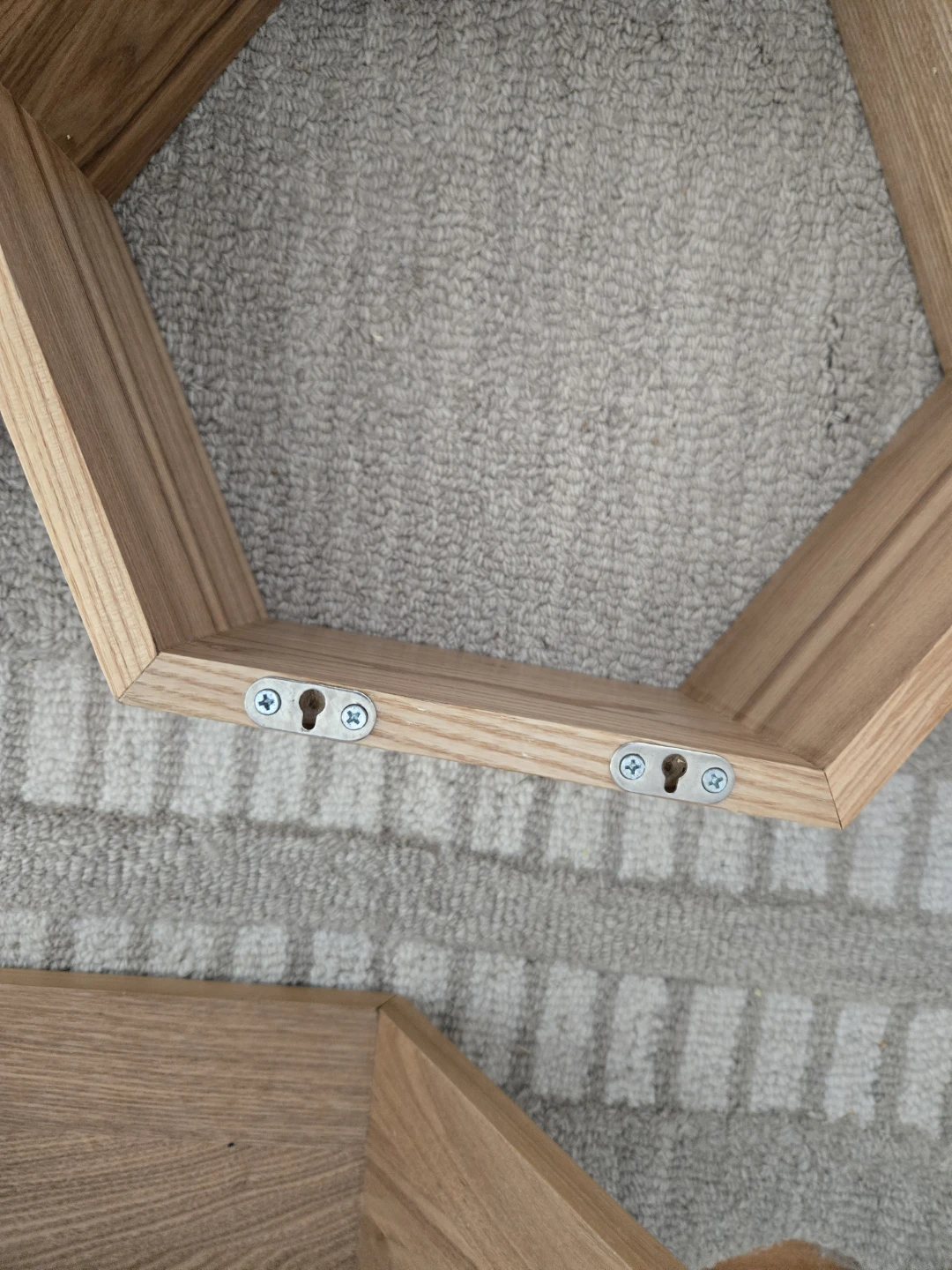 Set of 3 Hexagon Wood Shelves - photo 4