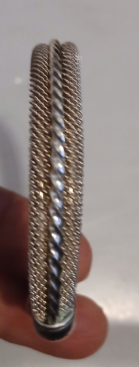 Silver-tone mesh cuff bracelet