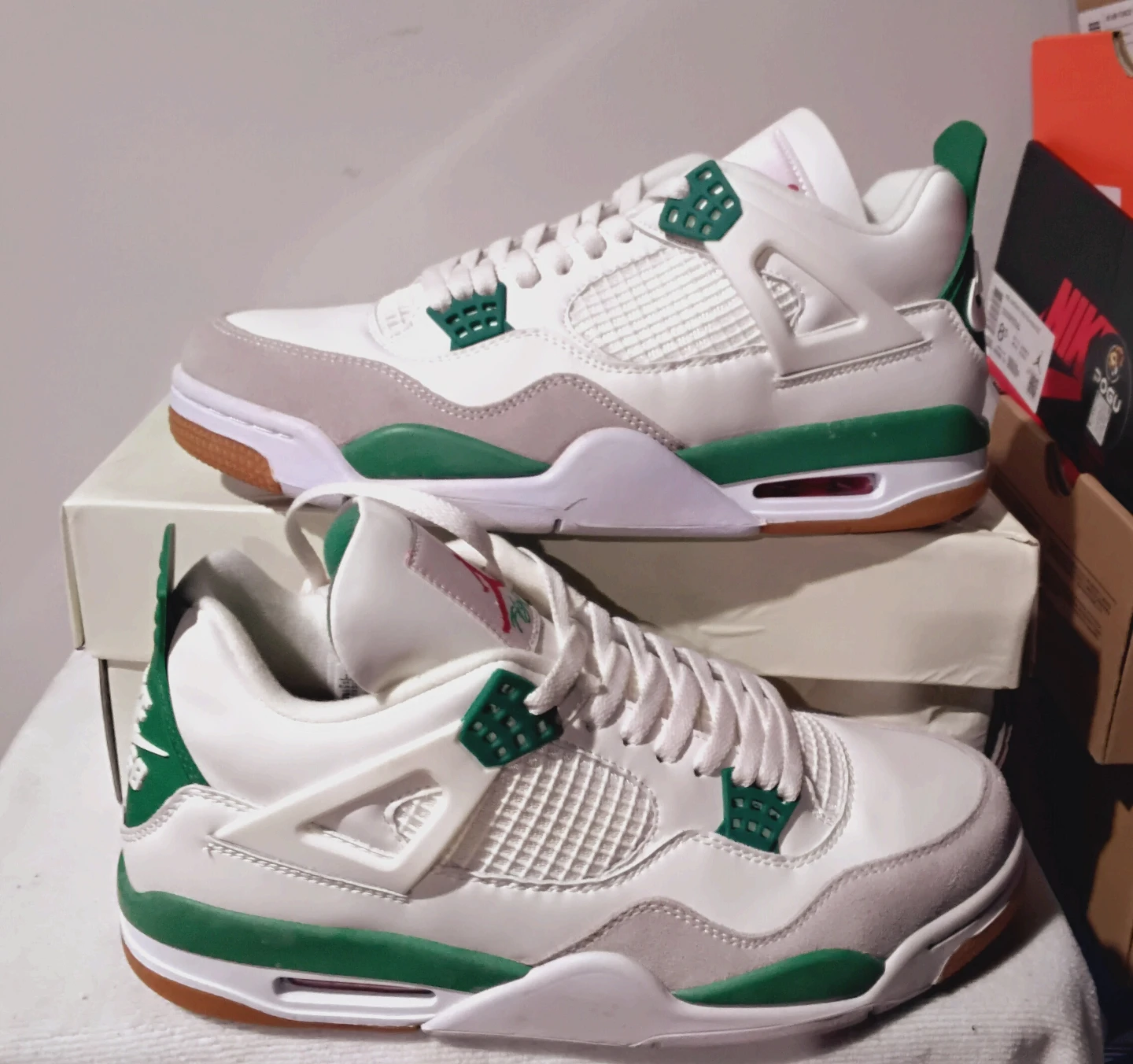 Air Jordan 4 'White Pine Green' Sneakers - photo 2