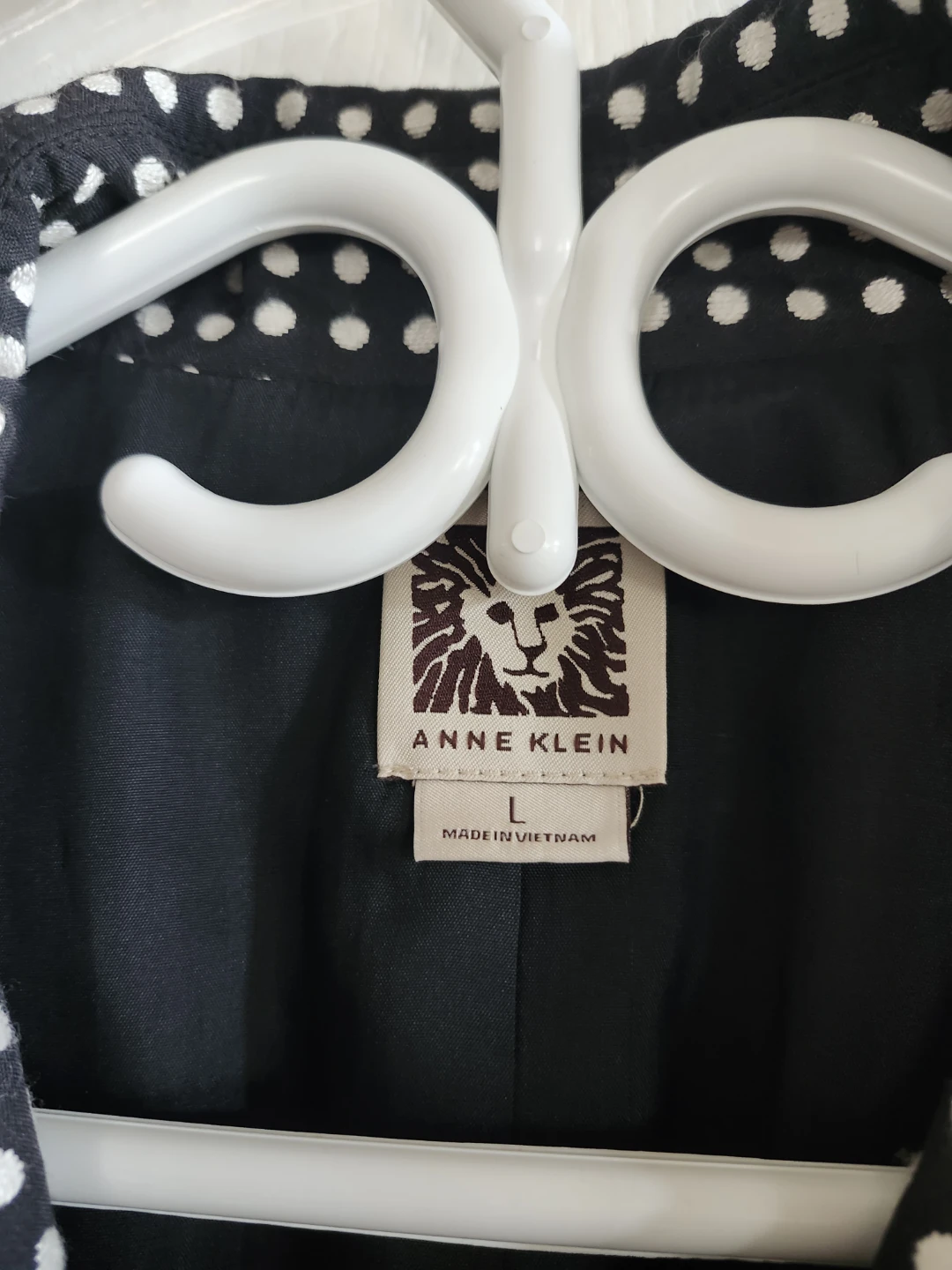 Anne Klein Polka Dot Trench Coat Size L - photo 2